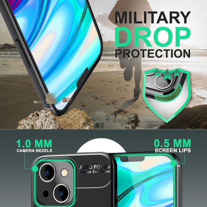 NALIA Ringhülle für iPhone 14 – Ring-Ständer 360° & für Magnet-Halter – GRIP360 (Mattiertes Silikon Case) – Marke aus Berlin