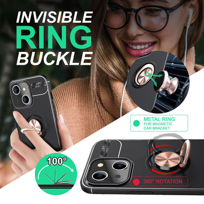 NALIA Ringhülle für iPhone 14 – Ring-Ständer 360° & für Magnet-Halter – GRIP360 (Mattiertes Silikon Case) – Marke aus Berlin