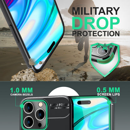 NALIA Ringhülle für iPhone 14 Pro – Ring-Ständer 360° & für Magnet-Halter – GRIP360 (Mattiertes Silikon Case) – Marke aus Berlin