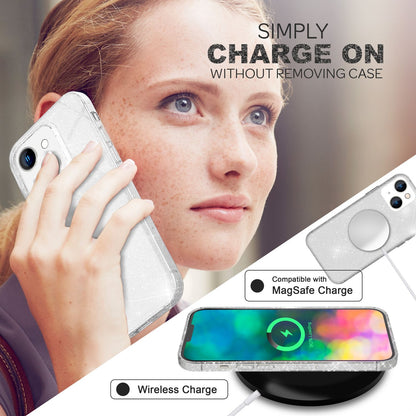 NALIA Glitzerhülle für iPhone 14 – Funkelndes Silikon Case – DAZZLIN (Transparent & Stoßfest) – Marke aus Berlin