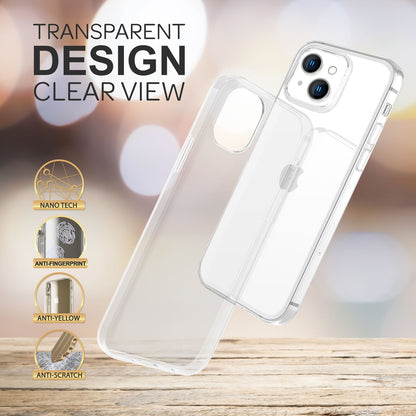 NALIA Transparente Silikonhülle für iPhone 14 Plus – Anti-Gelb & Rutschfest – GLAZE (Handyhülle Kristallklar, Schlank & Stoßfest) – Marke aus Berlin