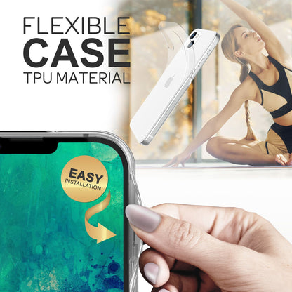NALIA Transparente Silikonhülle für iPhone 14 Plus – Anti-Gelb & Rutschfest – GLAZE (Handyhülle Kristallklar, Schlank & Stoßfest) – Marke aus Berlin