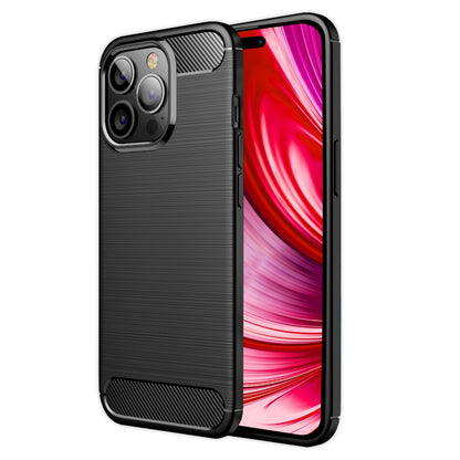 NALIA Silikonhülle für iPhone 14 Pro Max – Rutschfest & Matt – VORTEX (Gebürstete Optik & Carbon Design) – Marke aus Berlin