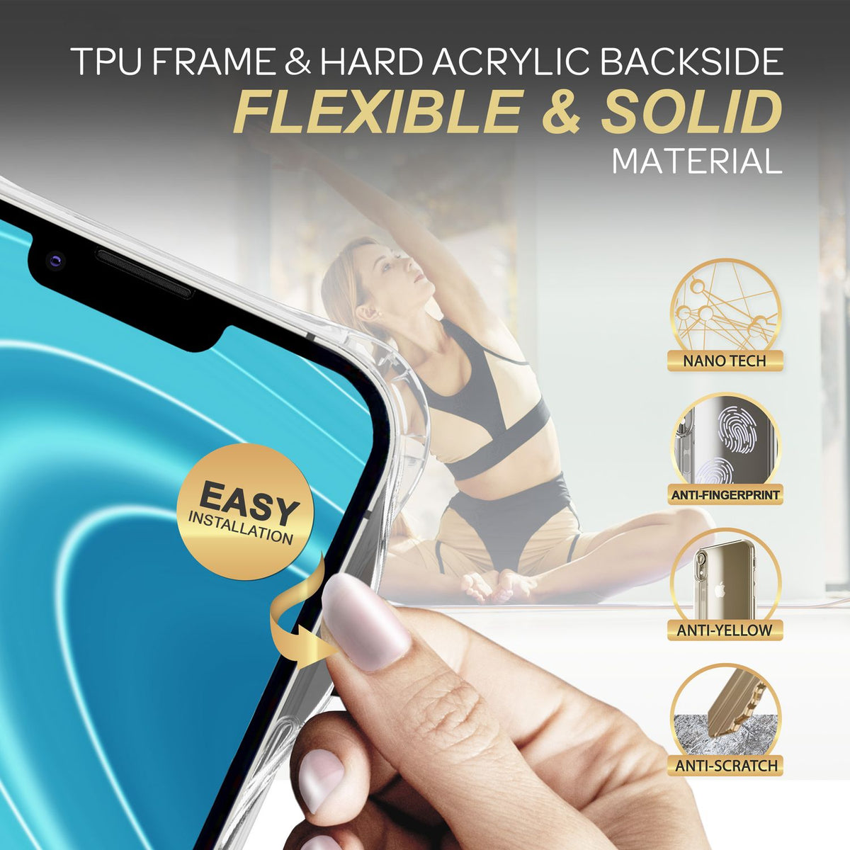 NALIA Handykette für iPhone 14 – Transparentes Hybrid-Case & Band – HANGIT PRO (Anti-Gelb Rückseite & Verstellbar) – Marke aus Berlin