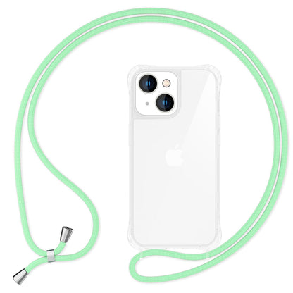 NALIA Handykette für iPhone 14 Plus – Transparentes Hybrid-Case & Band – HANGIT PRO (Anti-Gelb Rückseite & Verstellbar) – Marke aus Berlin