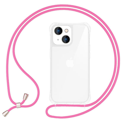 NALIA Handykette für iPhone 14 Plus – Transparentes Hybrid-Case & Band – HANGIT PRO (Anti-Gelb Rückseite & Verstellbar) – Marke aus Berlin