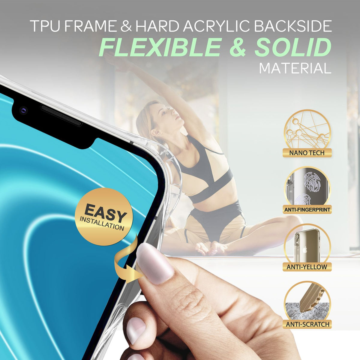 NALIA Handykette für iPhone 14 Plus – Transparentes Hybrid-Case & Band – HANGIT PRO (Anti-Gelb Rückseite & Verstellbar) – Marke aus Berlin