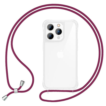 NALIA Handykette für iPhone 14 Pro – Transparentes Hybrid-Case & Band – HANGIT PRO (Anti-Gelb Rückseite & Verstellbar) – Marke aus Berlin