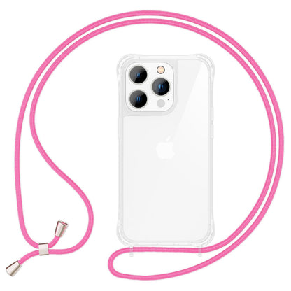 NALIA Handykette für iPhone 14 Pro – Transparentes Hybrid-Case & Band – HANGIT PRO (Anti-Gelb Rückseite & Verstellbar) – Marke aus Berlin