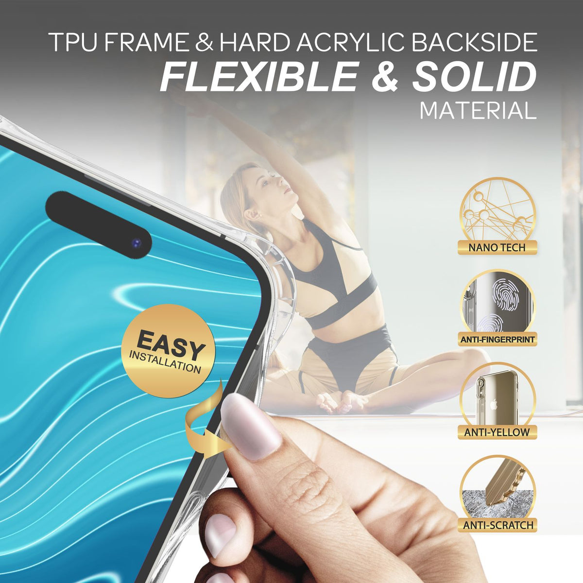 NALIA Handykette für iPhone 14 Pro Max – Transparentes Hybrid-Case & Band – HANGIT PRO (Anti-Gelb Rückseite & Verstellbar) – Marke aus Berlin