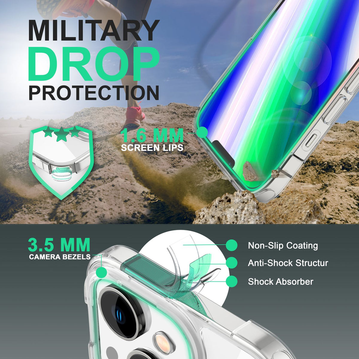 NALIA Matt-Transparentes Case für iPhone 14 – Milchglas-Optik & Anti-Fingerprint – NYTE (Stoßfest, Harte Rückseite & Silikon Bumper) – Marke aus Berlin