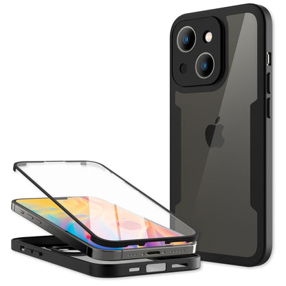 NALIA 360° Hülle für iPhone 14 Plus – Vergilbungsfrei & Rutschfester Matt-Rahmen – SURROUND (Full-Body Case mit Kameraschutz) – Marke aus Berlin