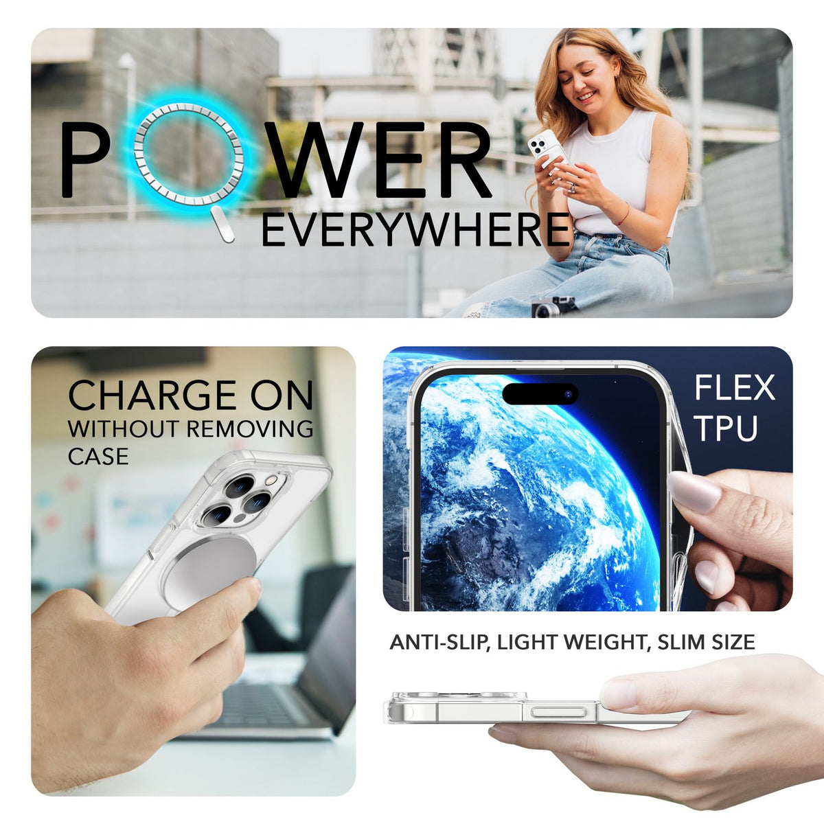NALIA Transparentes Magnet Case für iPhone 14 Pro – MagPower System (MagSafe kompatibel) – LUMEX (Edle Glas-Optik, aber unzerbrechlich) – Marke aus Berlin
