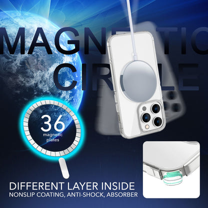 NALIA Transparentes Magnet Case für iPhone 14 Pro – MagPower System (MagSafe kompatibel) – LUMEX (Edle Glas-Optik, aber unzerbrechlich) – Marke aus Berlin
