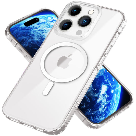 NALIA Transparentes Magnet Case für iPhone 14 Pro Max – MagPower System (MagSafe kompatibel) – LUMEX (Edle Glas-Optik, aber unzerbrechlich) – Marke aus Berlin