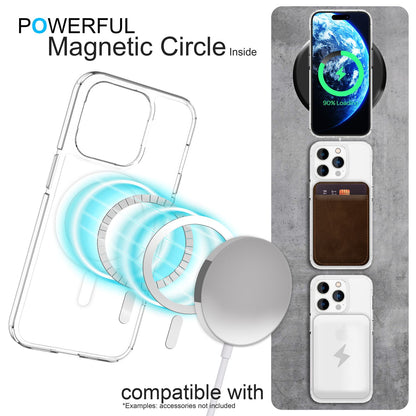 NALIA Transparentes Magnet Case für iPhone 14 Pro Max – MagPower System (MagSafe kompatibel) – LUMEX (Edle Glas-Optik, aber unzerbrechlich) – Marke aus Berlin