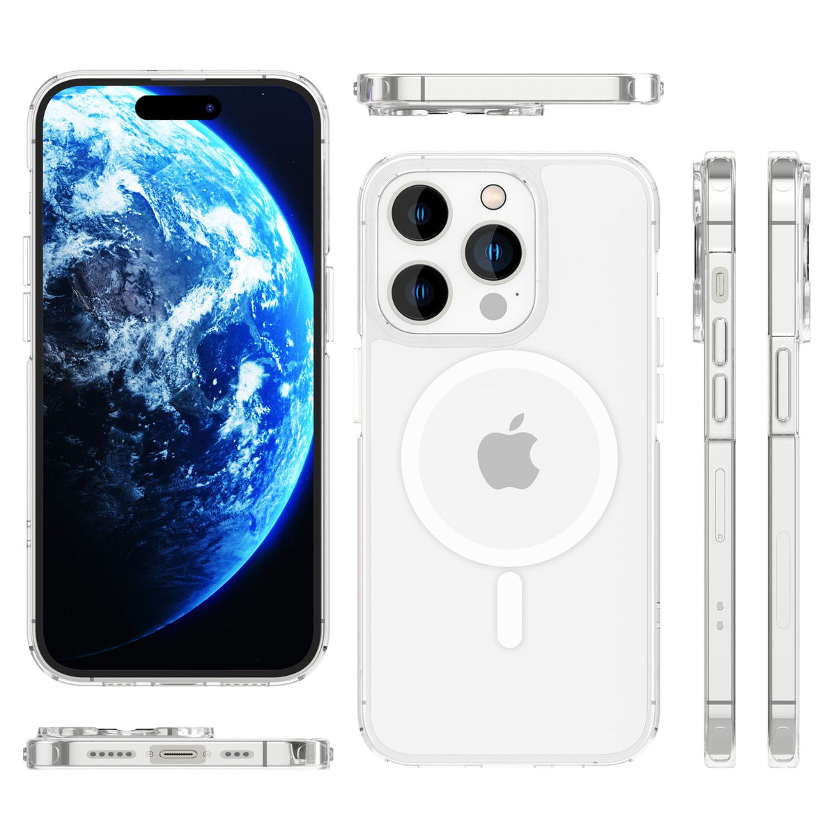 NALIA Transparentes Magnet Case für iPhone 14 Pro Max – MagPower System (MagSafe kompatibel) – LUMEX (Edle Glas-Optik, aber unzerbrechlich) – Marke aus Berlin