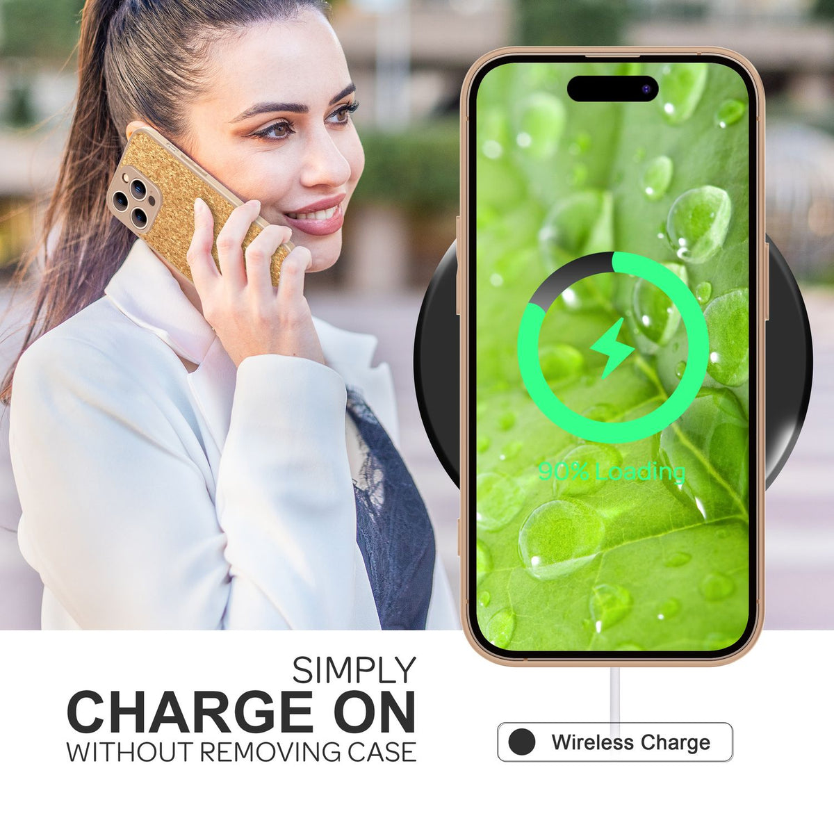 NALIA Schutzhülle mit Echt-Kork kompatibel mit iPhone 14 Pro Hülle, Natur-Kork Hellbraun Anti-Gelb Rutschfest Anti-Fingerabdruck, Harte Rückseite & Mattierter Silikon-Rand, Robuste Handyhülle Cover