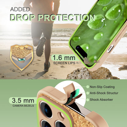 NALIA Schutzhülle mit Echt-Kork kompatibel mit iPhone 14 Pro Max Hülle, Natur-Kork Hellbraun Anti-Gelb Rutschfest Anti-Fingerabdruck, Harte Rückseite & Mattierter Silikon-Rand, Stoßfeste Handyhülle