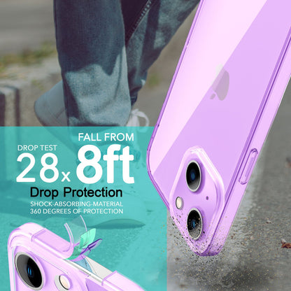 NALIA Neon Silikonhülle für iPhone 14 Plus – Knallige Signal-Farbe & Linsenschutz – VIBE (Transparentes Case) – Marke aus Berlin