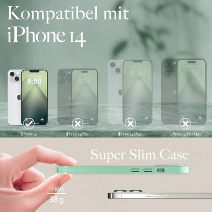 NALIA Handyhülle für iPhone 14 – MagSafe kompatibel & Weizenstroh-Mix – ECOFIT (Pflanzenbasiert, Rutschfest & Matt) – Marke aus Berlin