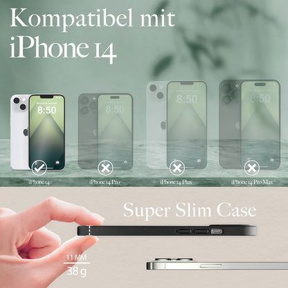 NALIA Handyhülle für iPhone 14 – MagSafe kompatibel & Weizenstroh-Mix – ECOFIT (Pflanzenbasiert, Rutschfest & Matt) – Marke aus Berlin