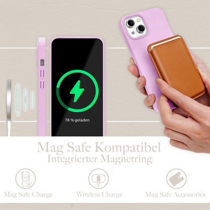 NALIA Handyhülle für iPhone 14 – MagSafe kompatibel & Weizenstroh-Mix – ECOFIT (Pflanzenbasiert, Rutschfest & Matt) – Marke aus Berlin