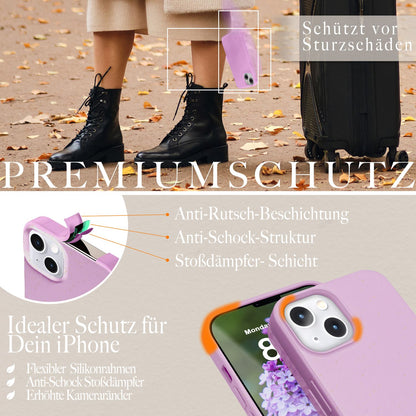 NALIA Handyhülle für iPhone 14 – MagSafe kompatibel & Weizenstroh-Mix – ECOFIT (Pflanzenbasiert, Rutschfest & Matt) – Marke aus Berlin