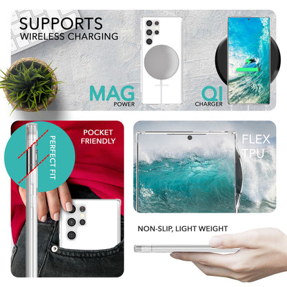 NALIA Handykette für Samsung Galaxy S23 Ultra – Transparentes Hybrid-Case & Band – HANGIT PRO (Anti-Gelb Rückseite & Verstellbar) – Marke aus Berlin