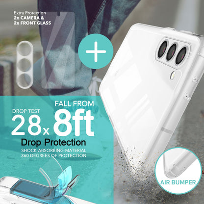 NALIA Transparente Hülle für Samsung Galaxy S23 – Anti-Gelb & Stoßfest – BLYSS (Rückseite in Glas-Optik) – Marke aus Berlin