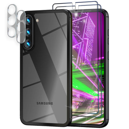 NALIA Handyhülle für Samsung Galaxy S23 – Transparentes Hardcase & Schwarzer Bumper – PROVA (Vergilbungsfrei & Stoßfest) – Marke aus Berlin