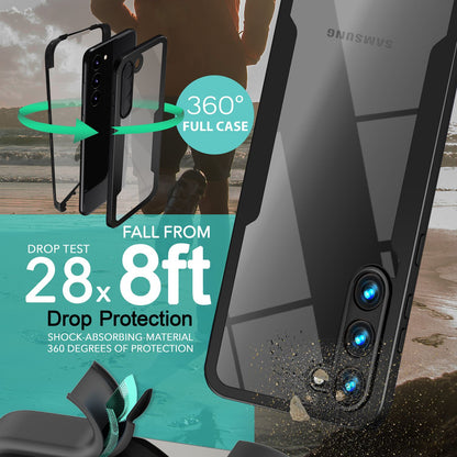NALIA 360° Hülle für Samsung Galaxy S23 Plus – Vergilbungsfrei & Rutschfester Matt-Rahmen – SURROUND (Full-Body Case mit Kameraschutz) – Marke aus Berlin