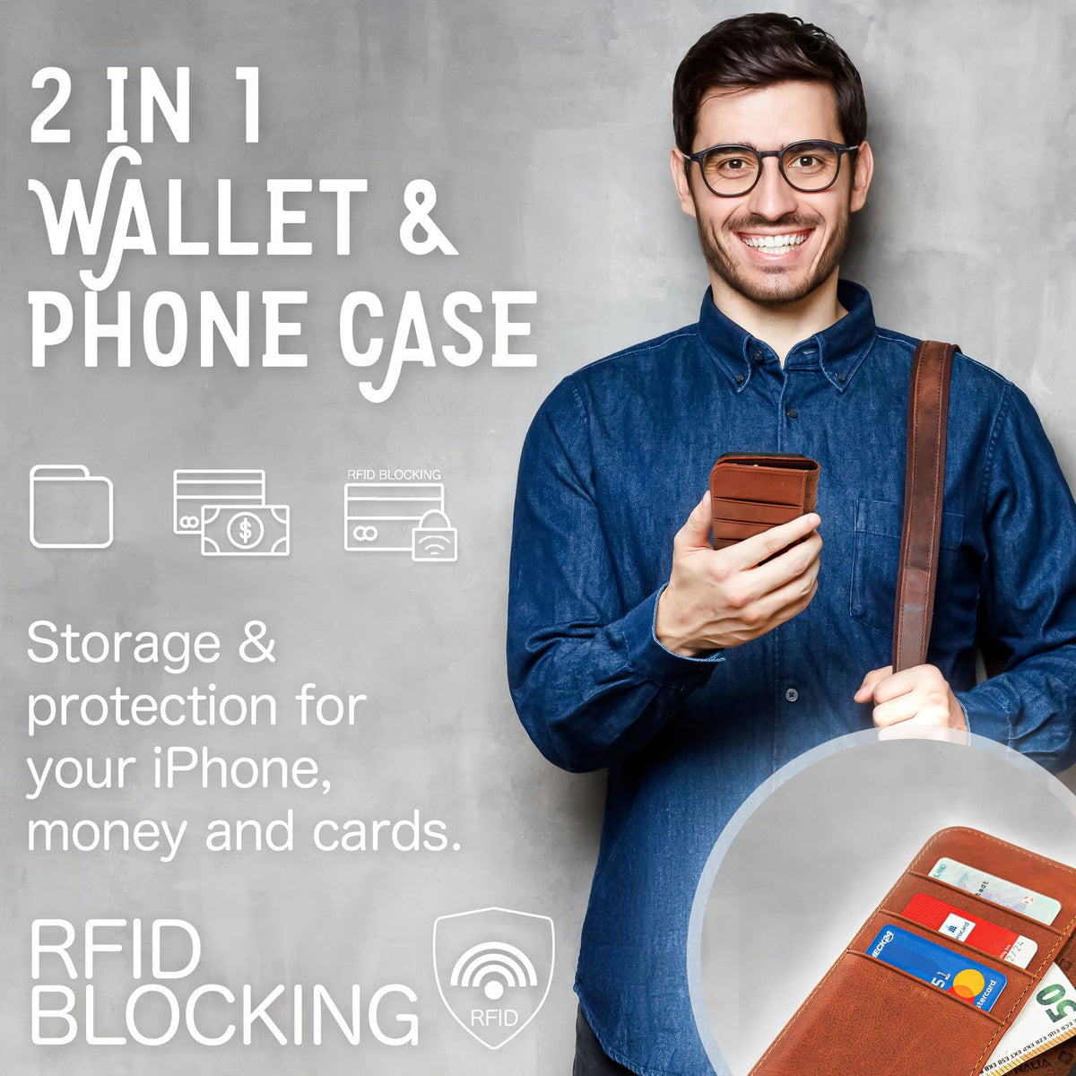 NALIA Echtlederhülle für Samsung Galaxy S23 – RFID Wallet & Magnet-Verschluss – LEVANTO (Handgefertigte Klapphülle) – Marke aus Berlin