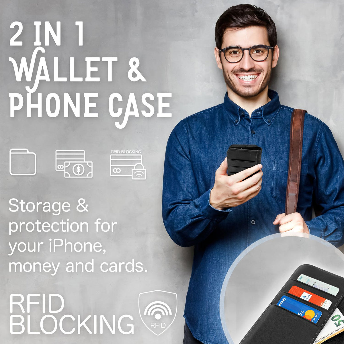 NALIA Echtlederhülle für Samsung Galaxy S23 – RFID Wallet & Magnet-Verschluss – LEVANTO (Handgefertigte Klapphülle) – Marke aus Berlin