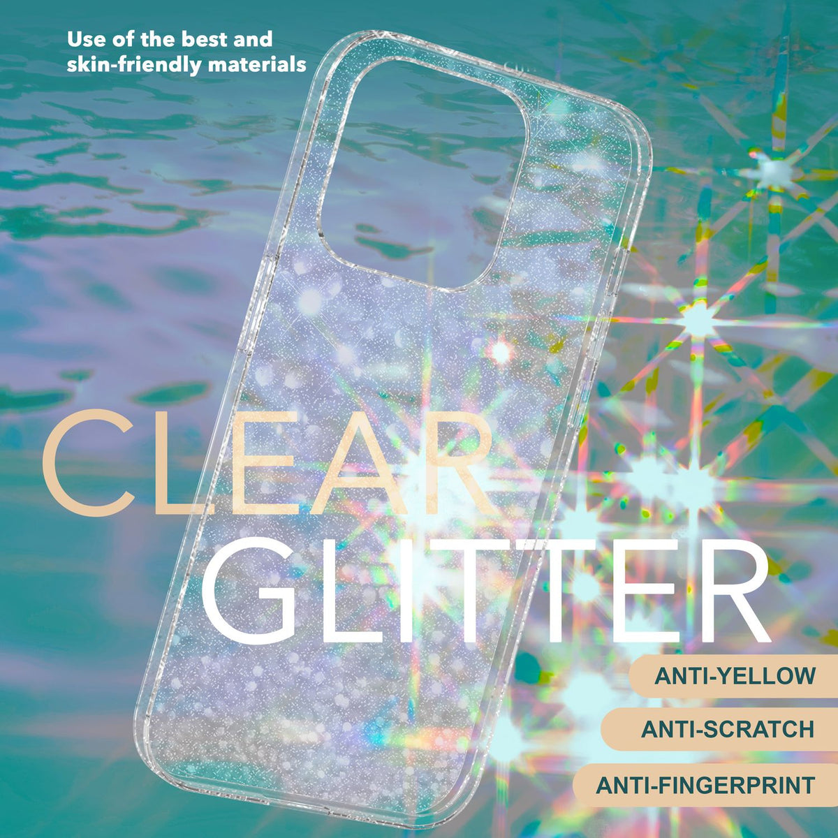 NALIA Glitzerhülle für iPhone 15 – Funkelndes Silikon Case – DAZZLIN (Transparent & Stoßfest) – Marke aus Berlin