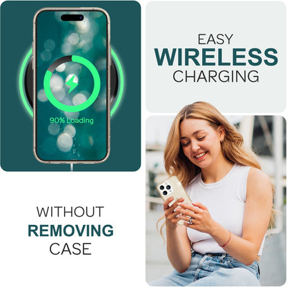 NALIA Glitzerhülle für iPhone 15 Pro Max – Funkelndes Silikon Case – DAZZLIN (Transparent & Stoßfest) – Marke aus Berlin