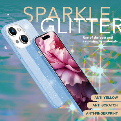 NALIA Glitzerhülle für iPhone 15 – Funkelnder Glitzer-Look & Grip – SHINEPOP (Silikon Case) – Marke aus Berlin