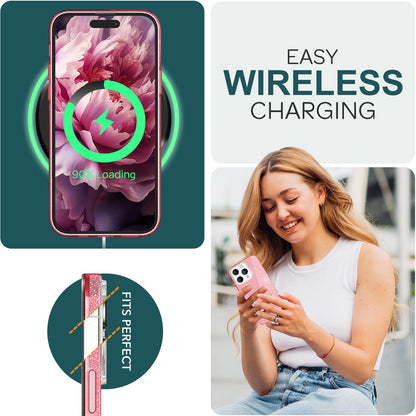 NALIA Glitzerhülle für iPhone 15 Pro – Funkelnder Glitzer-Look & Grip – SHINEPOP (Silikon Case) – Marke aus Berlin