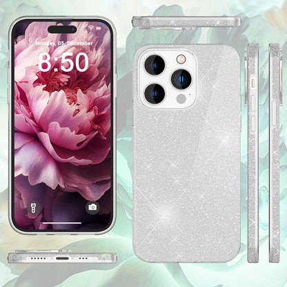 NALIA Glitzerhülle für iPhone 15 Pro Max – Funkelnder Glitzer-Look & Grip – SHINEPOP (Silikon Case) – Marke aus Berlin