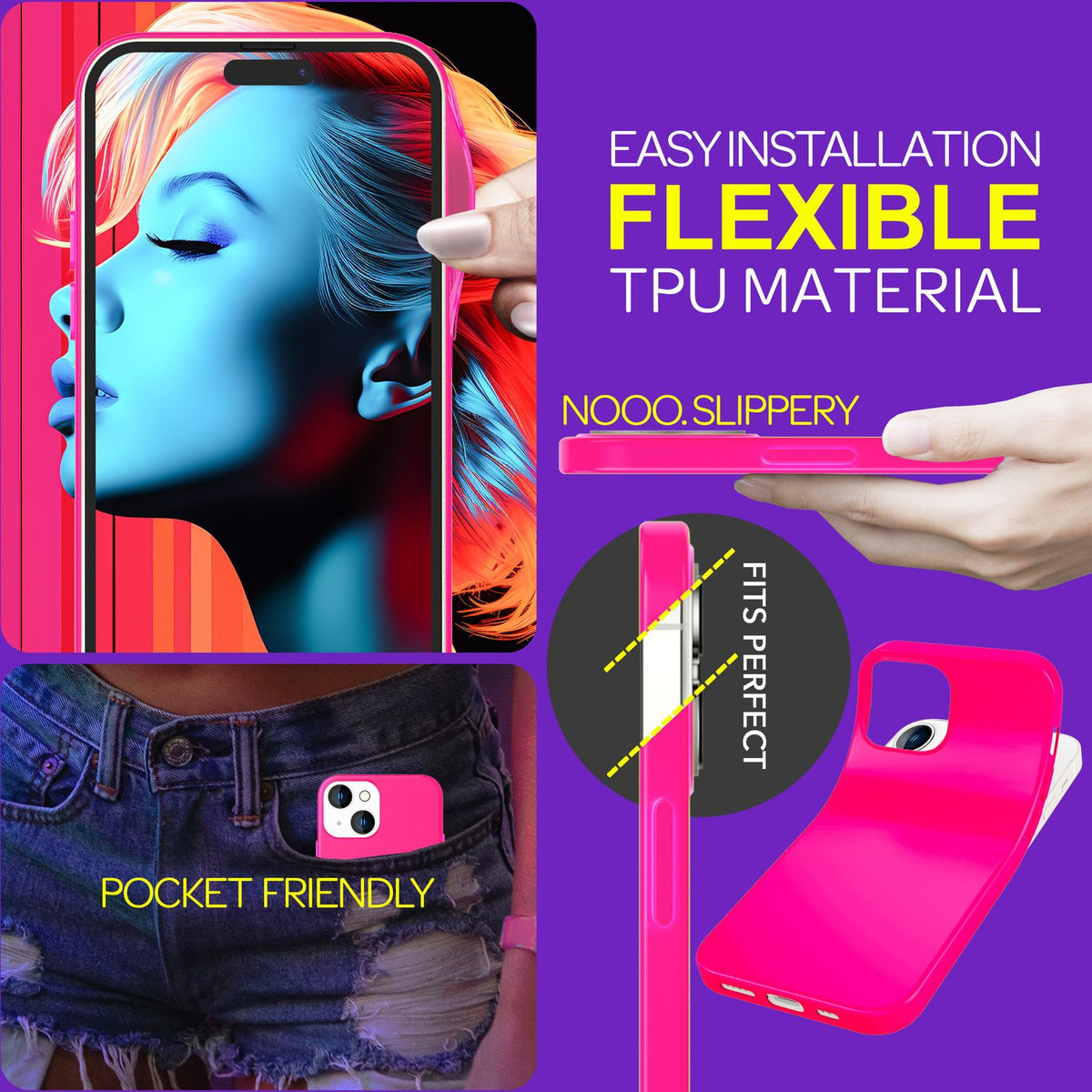 NALIA Neon Cover für iPhone 15 Hülle, Bunte Silikonhülle Intensive Farbe, Samtig Weich Gummierte Handyhülle, Soft Case NALIA Berlin