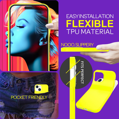 NALIA Neon Cover für iPhone 15 Hülle, Bunte Silikonhülle Intensive Farbe, Samtig Weich Gummierte Handyhülle, Soft Case NALIA Berlin