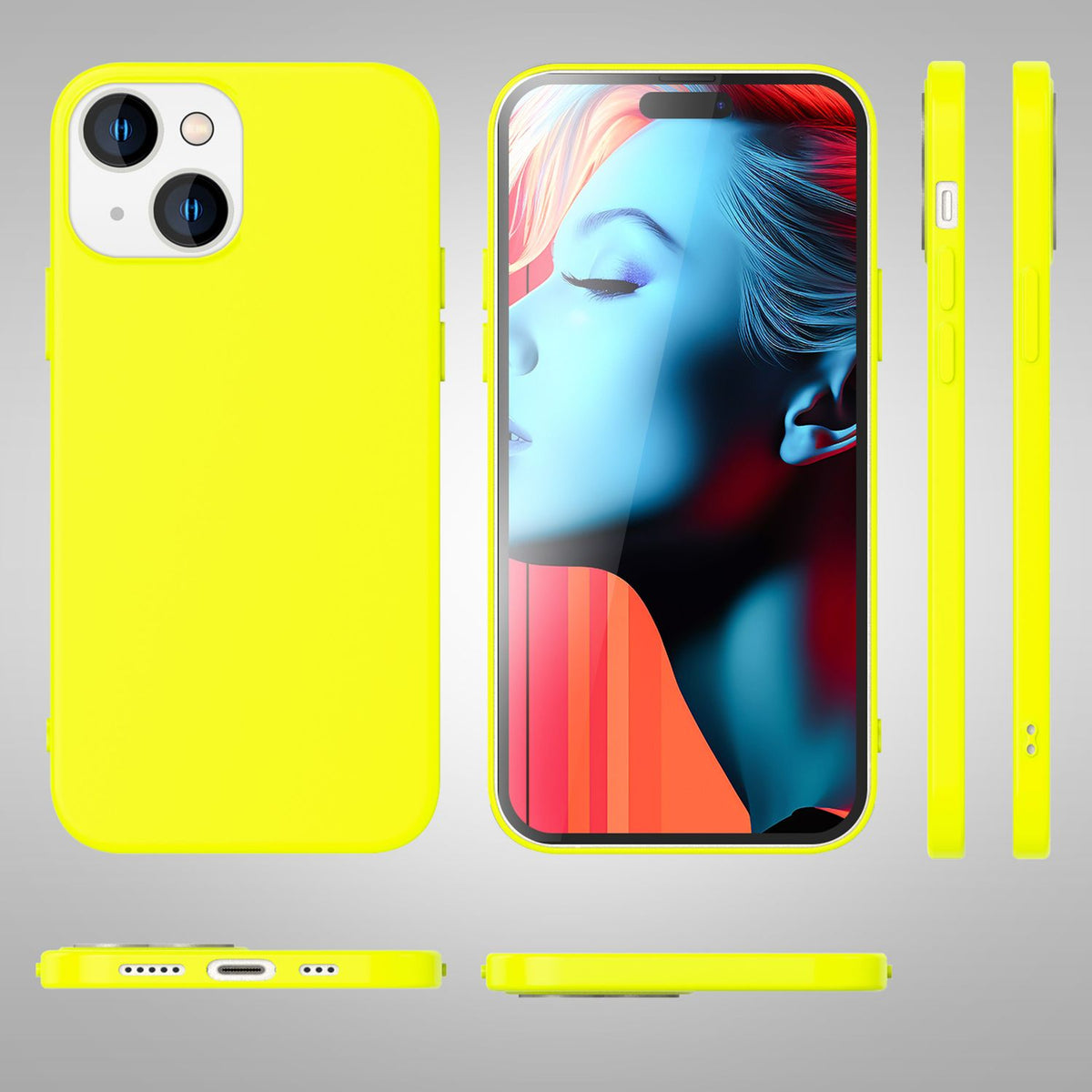 NALIA Neon Cover für iPhone 15 Hülle, Bunte Silikonhülle Intensive Farbe, Samtig Weich Gummierte Handyhülle, Soft Case NALIA Berlin