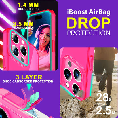 NALIA Neon Silikonhülle für iPhone 15 Pro – Knallige Signal-Farbe & Linsenschutz – VIBE (Transparentes Case) – Marke aus Berlin