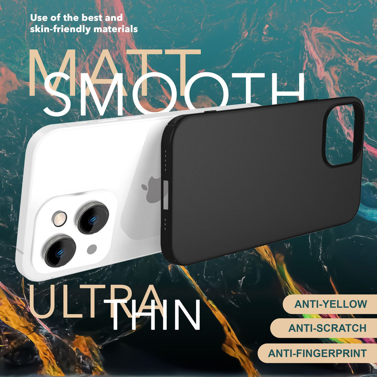 NALIA Ultra Slim Hardcase für iPhone 15 – Anti-Fingerabdruck & 0.5mm Dünn – PUREFIT (Matt & Leicht) – Marke aus Berlin