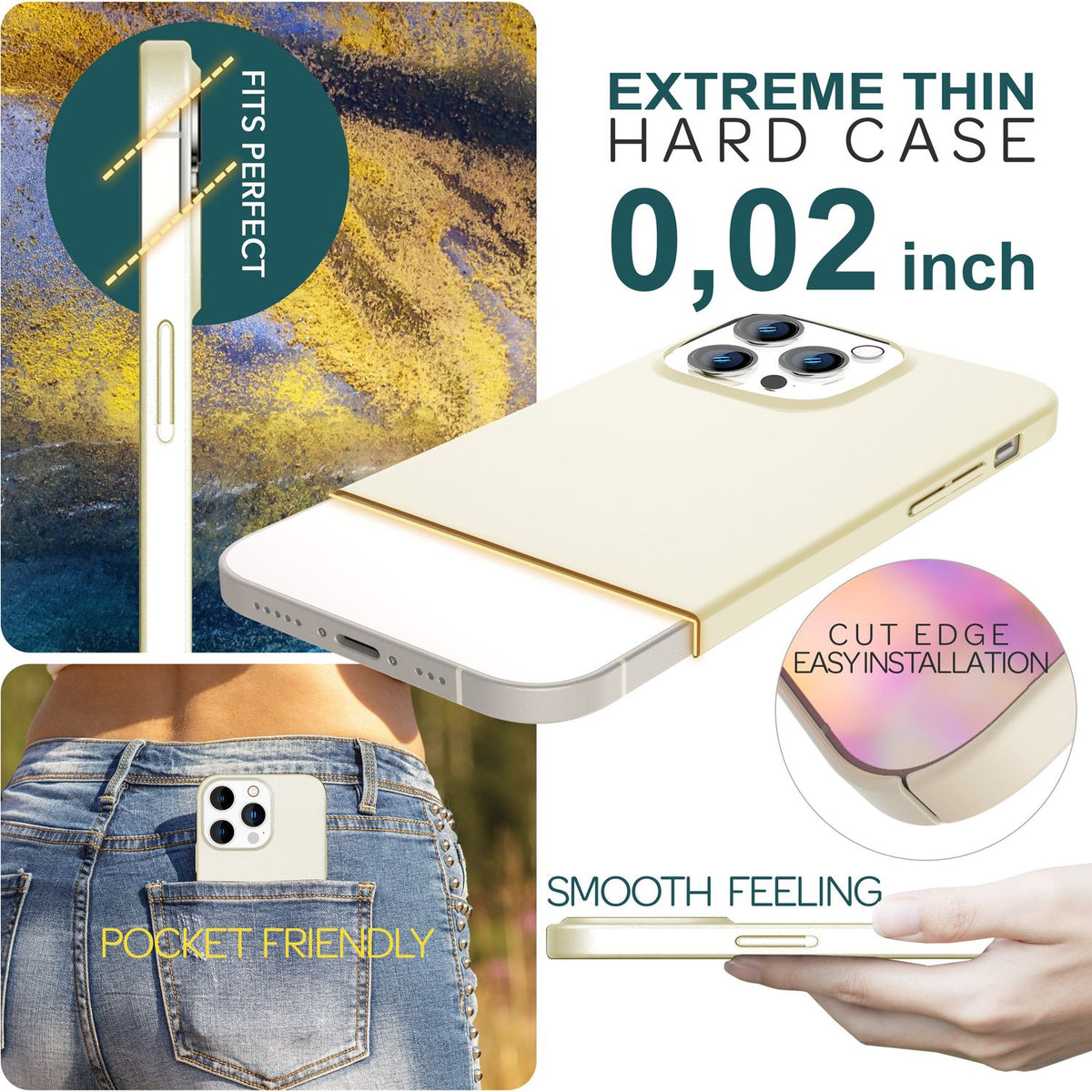 NALIA Ultra Slim Hardcase für iPhone 15 Pro – Anti-Fingerabdruck & 0.5mm Dünn – PUREFIT (Matt & Leicht) – Marke aus Berlin