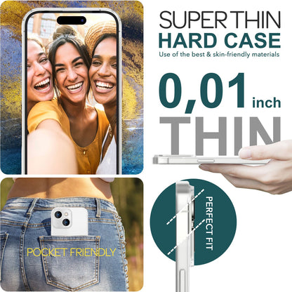 NALIA Ultra Slim Hardcase für iPhone 15 – Matt-Transparent & 0.3mm Dünn – PHANTOM (Dünnes Cover & Kamera-Vollschutz) – Marke aus Berlin