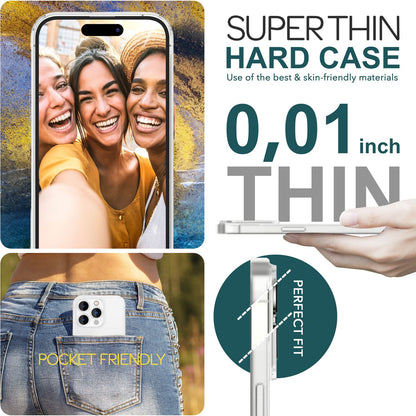 NALIA Ultra Slim Hardcase für iPhone 15 Pro – Matt-Transparent & 0.3mm Dünn – PHANTOM (Dünnes Cover & Kamera-Vollschutz) – Marke aus Berlin