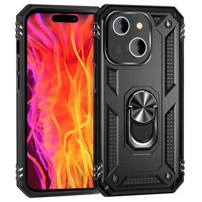 NALIA Panzerhülle für iPhone 15 Plus – Ring-Ständer 360° & Magnet-Halterung Kompatibel – RINGDEFEND (Stoßfestes Outdoor Case) – Marke aus Berlin