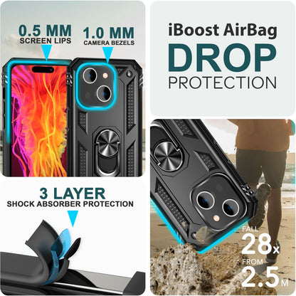 NALIA Panzerhülle für iPhone 15 Plus – Ring-Ständer 360° & Magnet-Halterung Kompatibel – RINGDEFEND (Stoßfestes Outdoor Case) – Marke aus Berlin