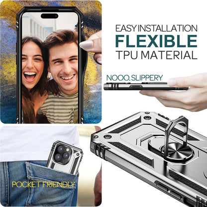 NALIA Panzerhülle für iPhone 15 Pro Max – Ring-Ständer 360° & Magnet-Halterung Kompatibel – RINGDEFEND (Stoßfestes Outdoor Case) – Marke aus Berlin